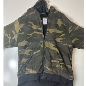 Ping Pong Pro Camo Hoodie Mens 3XL Green Sherpa Lined Full Zip Camouflage Jacket